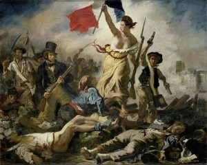 Fans protestieren gegen den spielfreien Tag - Abb.: Eugène Delacroix [Public domain], via Wikimedia Commons